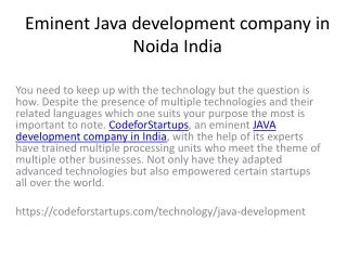 eminent java development company in noida india