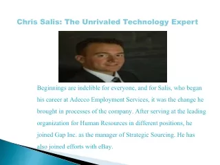 chris salis the unrivaled technology expert