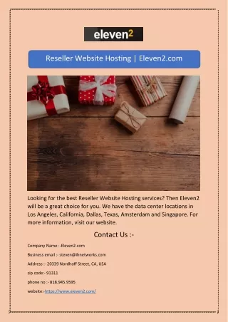 reseller website hosting eleven2 com