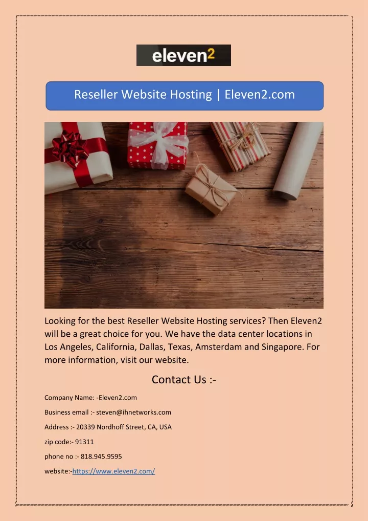 reseller website hosting eleven2 com