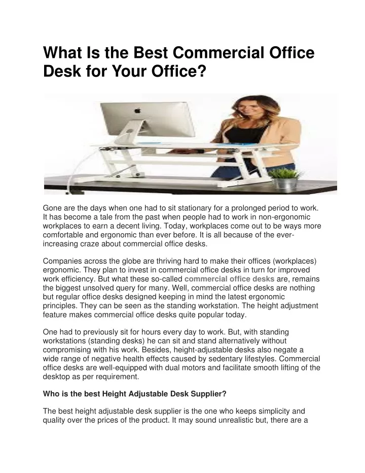 what is the best commercial office desk for your