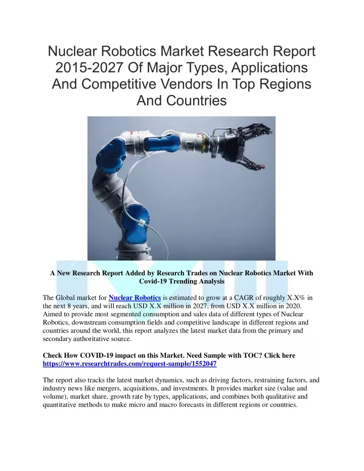 nuclear robotics market research report 2015 2027