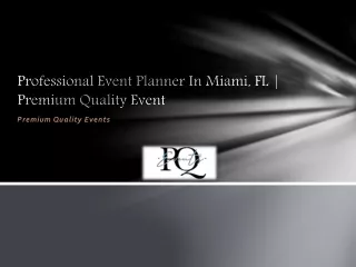 Professional Events Planner In Miami, FL