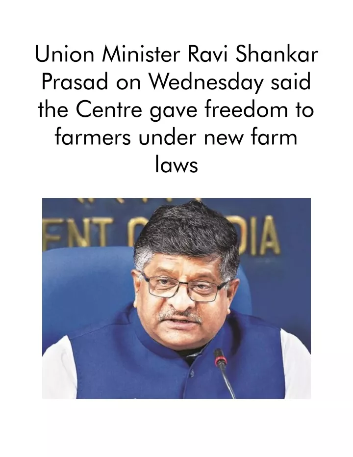 union minister ravi shankar prasad on wednesday