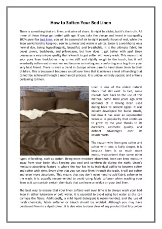 how to soften your bed linen