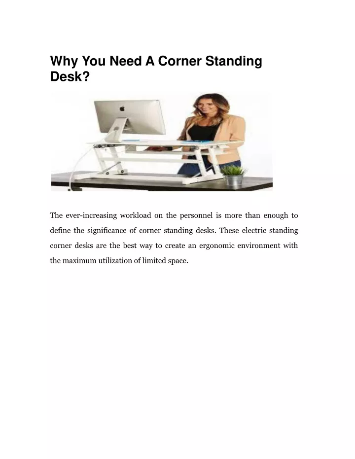 why you need a corner standing desk