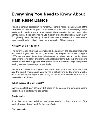 everything you need to know about pain relief