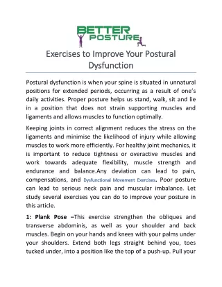 exercises exercises to improve your postural