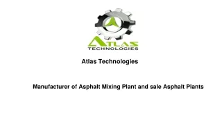 Manufacturer of Asphalt Mixing Plant and sale Asphalt Plants