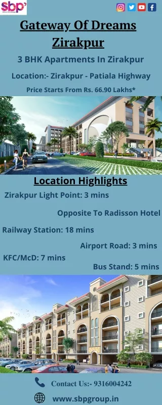 gateway of dreams zirakpur 3 bhk apartments