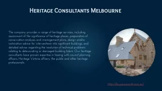 Heritage Consultants Melbourne
