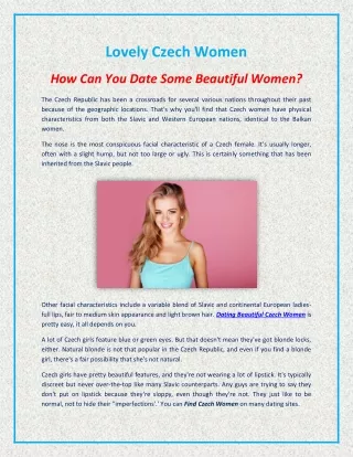 Tips for Dating Beautiful Czech Women - Visit Lovely Czech Women