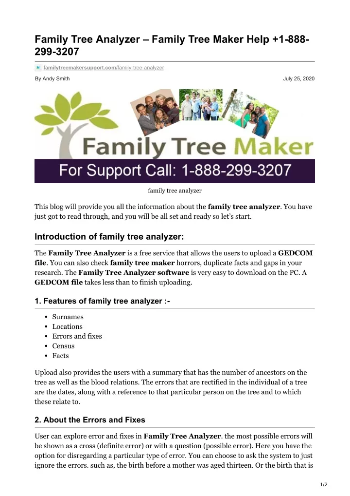family tree analyzer family tree maker help