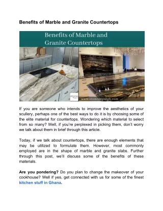 benefits of marble and granite countertops