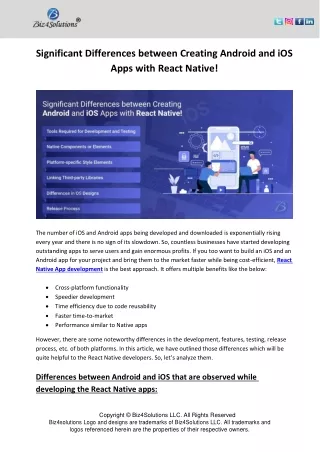 significant differences between creating android