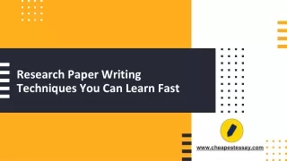research paper writing techniques you can learn fast