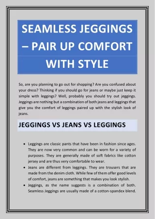 seamless jeggings pair up comfort with style