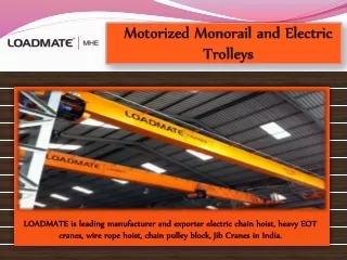 motorized monorail and electric trolleys