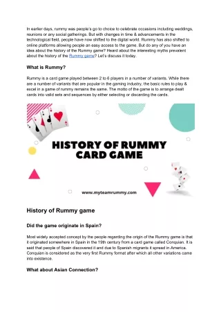 in earlier days rummy was people s go to choice