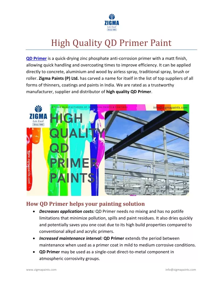high quality qd primer paint