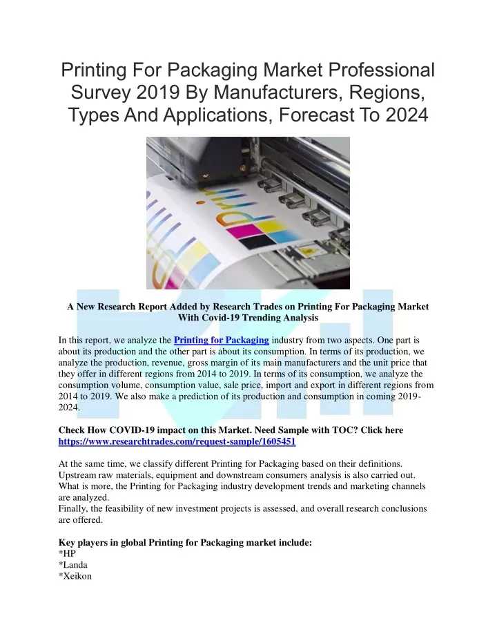 printing for packaging market professional survey