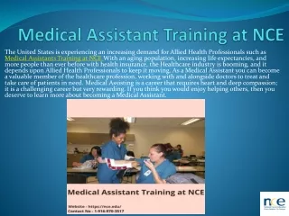 Medical Assistant Training at NCE