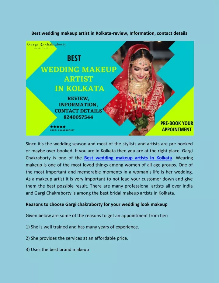 best wedding makeup artist in kolkata review
