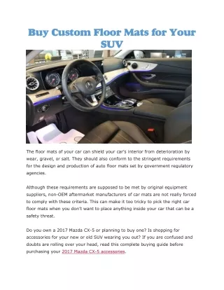 buy custom floor mats for your suv
