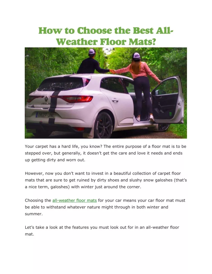 how to choose the best all weather floor mats