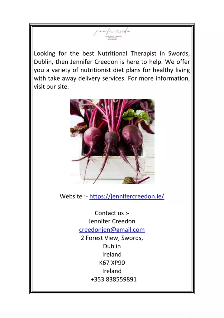 looking for the best nutritional therapist