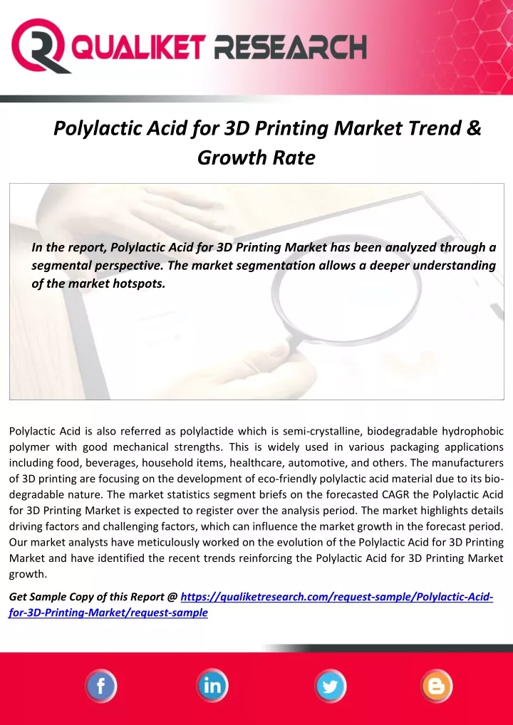 polylactic acid for 3d printing market trend