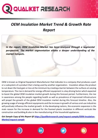 OEM Insulation Market Regional Analysis, Top Companies, Recent Trend & Regional Analysis