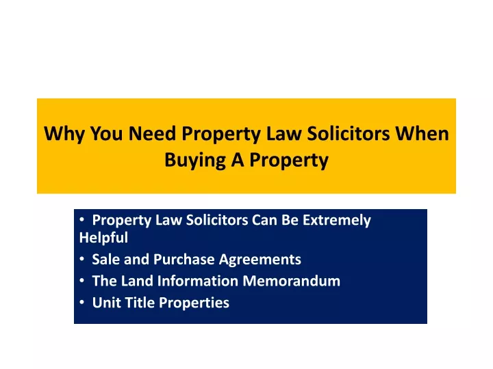why you need property law solicitors when buying a property