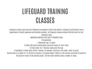 Lifeguard classes near me