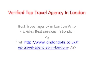 Verified Top Travel Agency In London
