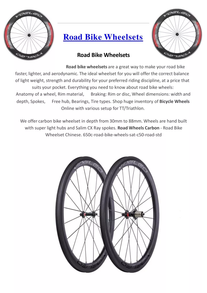 road bike wheelsets