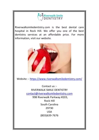 Rock Hill Dental Center | Riverwalksmiledentistry.com