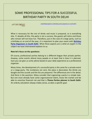 Best Birthday Party Organiser In South Delhi