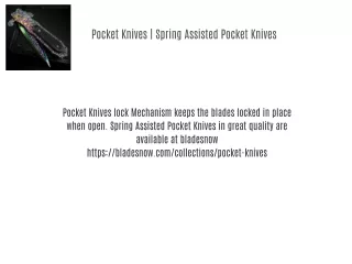 Pocket Knives | Spring Assisted Pocket Knives