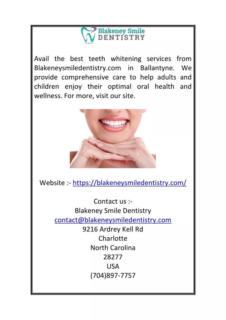 avail the best teeth whitening services from