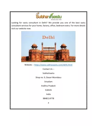 looking for vastu consultant in delhi we provide