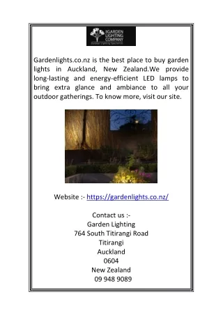 Garden Lighting | gardenlights.co.nz