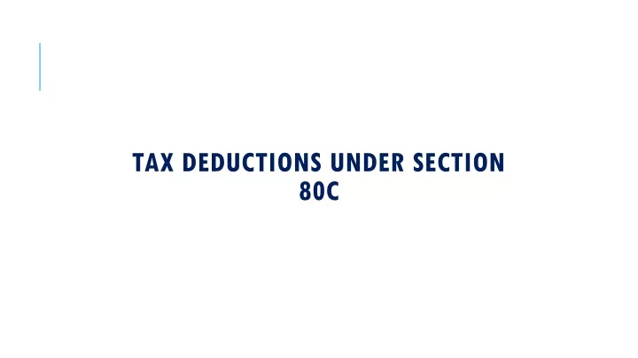tax deductions under section 80c