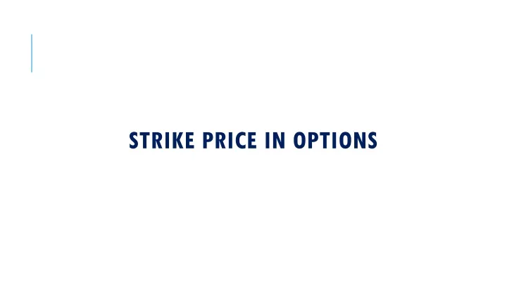 strike price in options