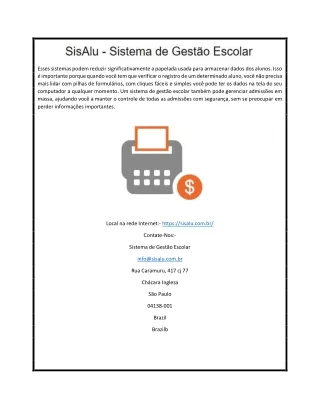 Sistema de gestão escolar online no Brasil | sisalu.com.br