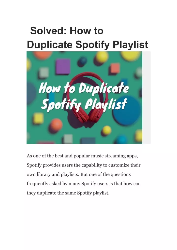 solved how to duplicate spotify playlist