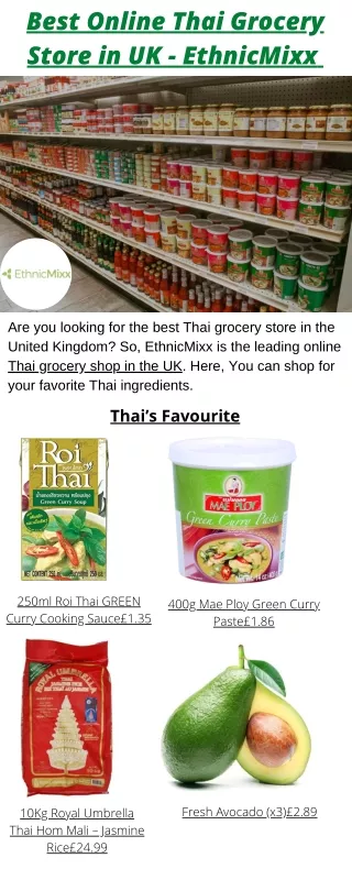 Best Online Thai Grocery Store in UK - EthnicMixx