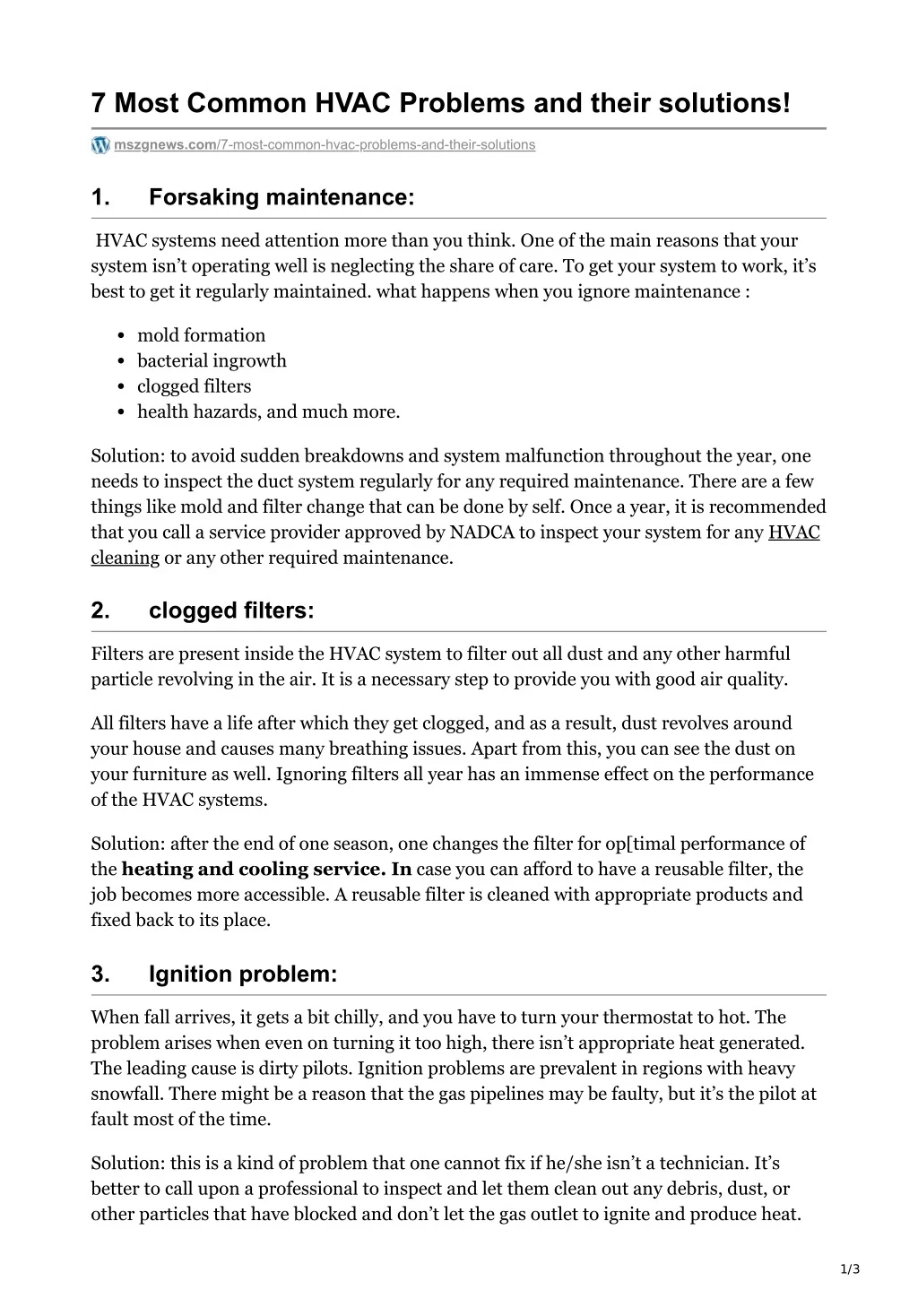 PPT - 7 Most Common HVAC Problems and their solutions! PowerPoint ...