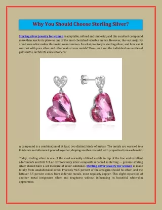 sterling silver jewelry for women is adaptable