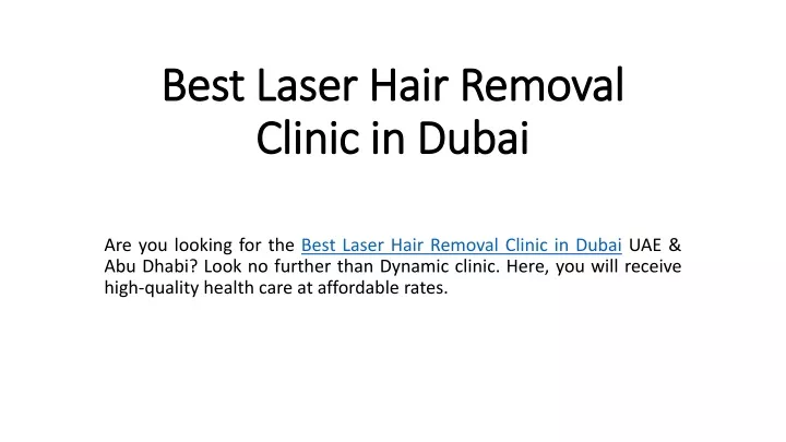 best laser hair removal clinic in dubai